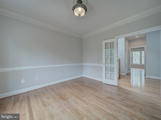 8429 Link Hills Loop, Gainesville, VA 20155 - spare room with french doors, wood finished floors, and crown molding