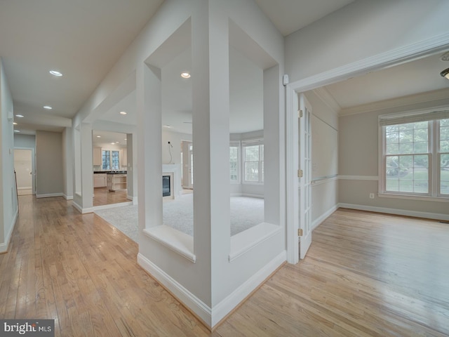 8429 Link Hills Loop, Gainesville, VA 20155 - hall featuring light wood-type flooring, healthy amount of natural light, and recessed lighting