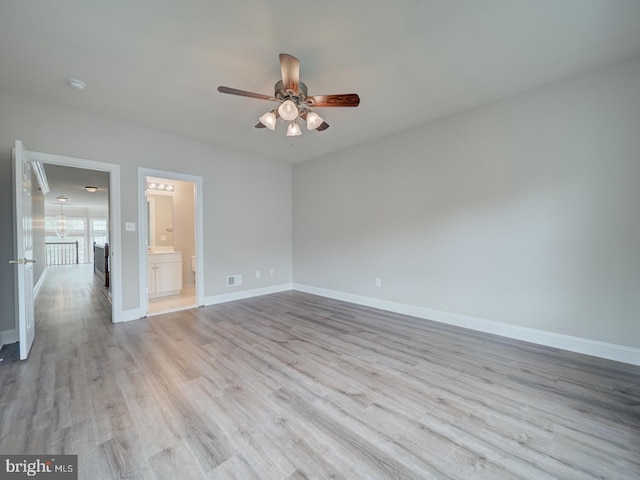 8429 Link Hills Loop, Gainesville, VA 20155 - unfurnished room with a ceiling fan, light wood finished floors, and a smoke detector