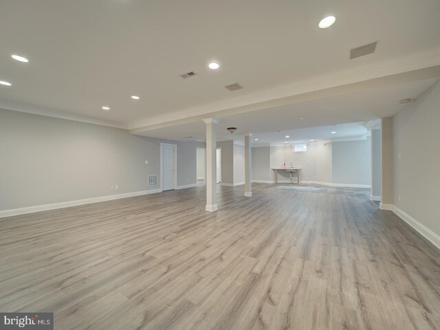 8429 Link Hills Loop, Gainesville, VA 20155 - finished basement with recessed lighting and light wood-style floors