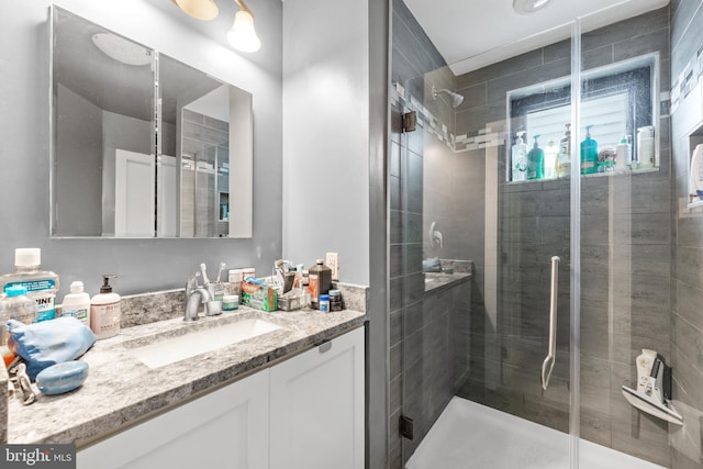 206 Fernon St, Philadelphia, PA 19148 - bathroom featuring vanity and a stall shower