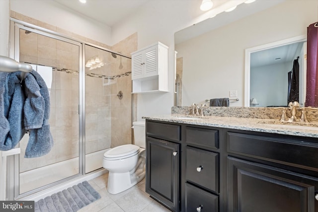 515 Quarry Point Rd, Malvern, PA 19355 - bathroom with double vanity, a stall shower, and tile patterned flooring