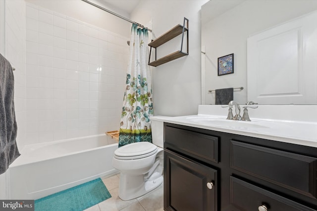 515 Quarry Point Rd, Malvern, PA 19355 - bathroom with vanity, shower / tub combo with curtain, and tile patterned flooring