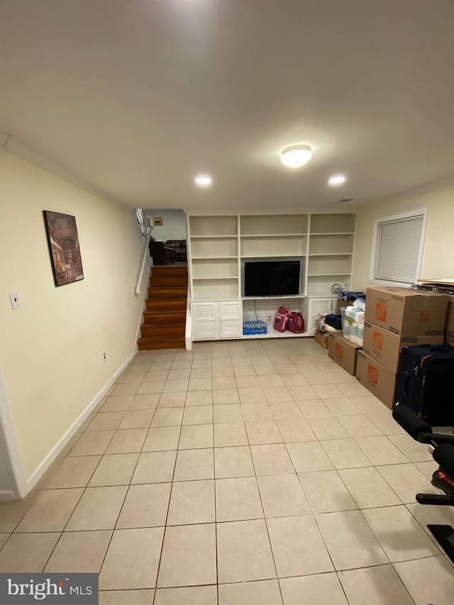 6313 Bardu Ave, Springfield, VA 22152 - living room with stairway and light tile patterned floors