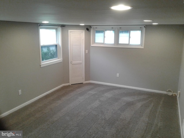 1209 Idylwood Rd, Pikesville, MD 21208 - below grade area featuring carpet floors, healthy amount of natural light, and recessed lighting