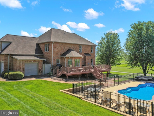 22124 Whitestone Ct, Smithsburg, MD 21783 - view of pool with a deck, a fenced backyard, stairway, a patio area, and an outdoor hangout area
