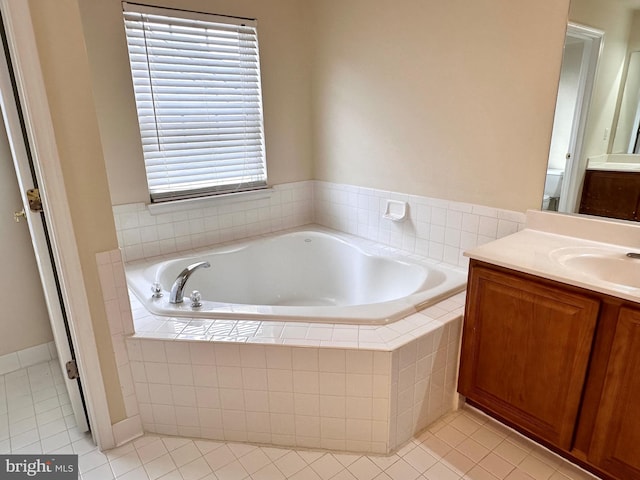 8980 Harrover Pl Unit 80B, Lorton, VA 22079 - bathroom with vanity, tile patterned floors, and a bath
