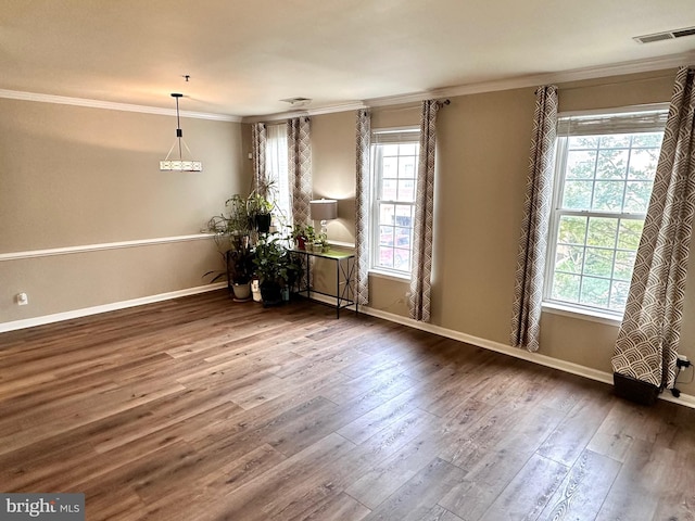 8980 Harrover Pl Unit 80B, Lorton, VA 22079 - empty room with healthy amount of natural light, wood finished floors, and ornamental molding