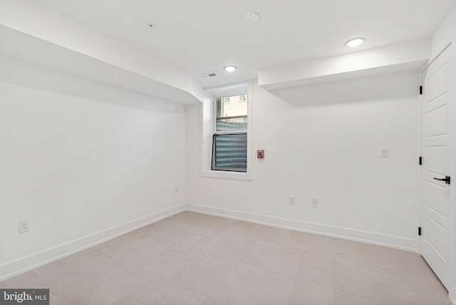 1338 N Franklin St, Philadelphia, PA 19122 - below grade area featuring recessed lighting and light floors