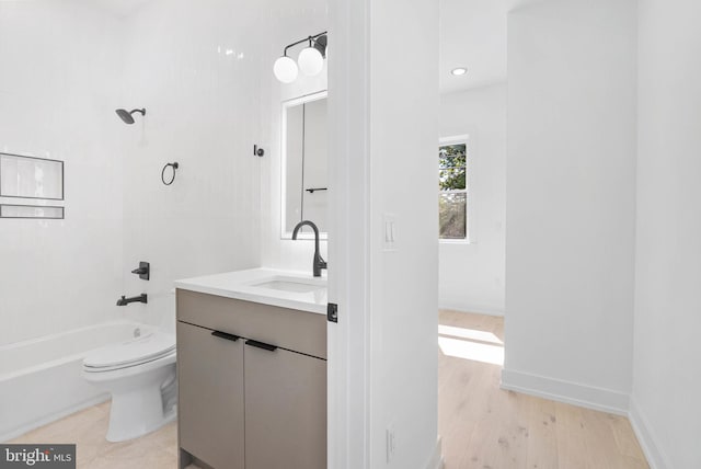 1338 N Franklin St, Philadelphia, PA 19122 - full bathroom with vanity,  shower combination, and wood finished floors