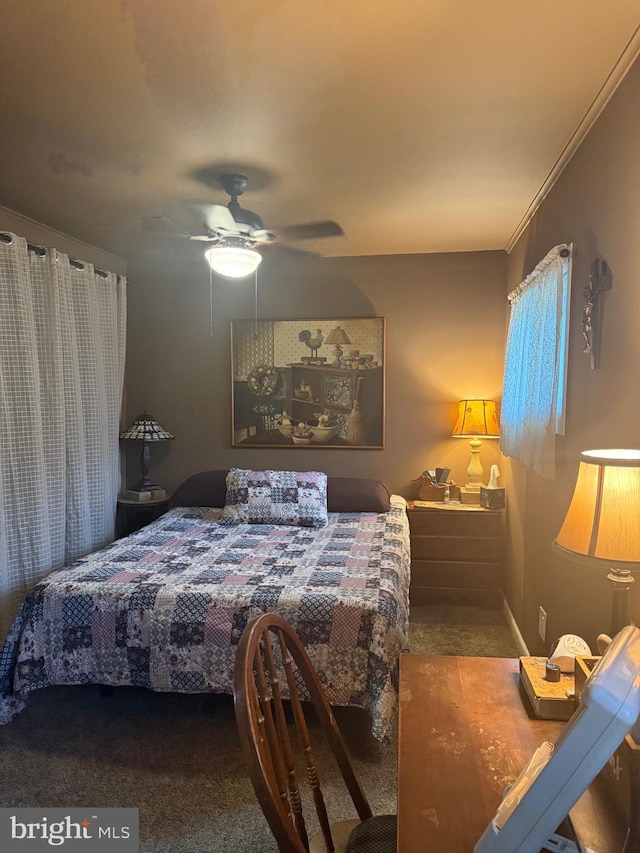 352 Almond Rd, Pittsgrove, NJ 08318 - carpeted bedroom featuring a ceiling fan
