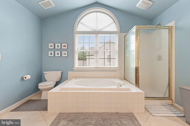 16 Fox Hollow Dr, Lancaster, PA 17602 - bathroom featuring tile patterned flooring, healthy amount of natural light, a bath, and vaulted ceiling