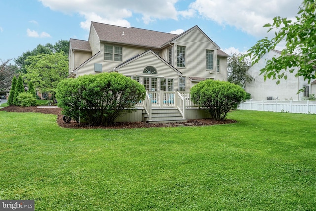 16 Fox Hollow Dr, Lancaster, PA 17602 - rear view of house with a deck and a shingled roof