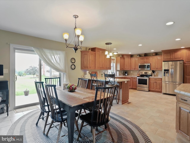 647 Warm Spring Rd, Chambersburg, PA 17202 - dining area featuring a chandelier and recessed lighting