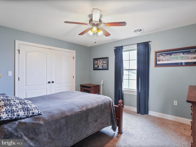 647 Warm Spring Rd, Chambersburg, PA 17202 - carpeted bedroom featuring a closet and a ceiling fan