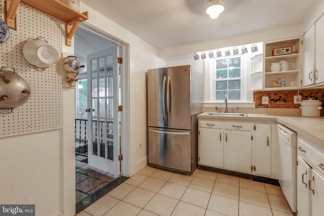 1801 Stringtown Rd, Sparks Glencoe, MD 21152 - kitchen with freestanding refrigerator, dishwasher, light countertops, and plenty of natural light