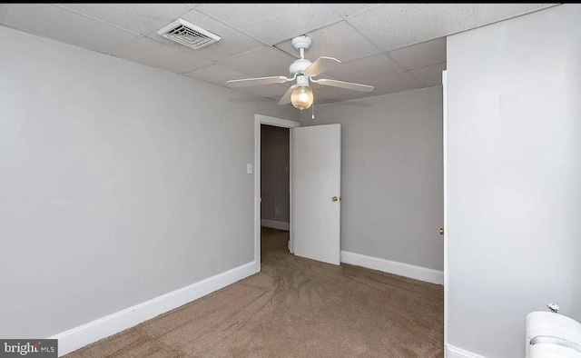 332 E Conestoga Rd, Wayne, PA 19087 - unfurnished room with carpet floors, a ceiling fan, and a drop ceiling