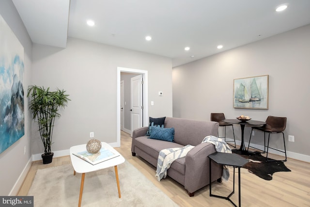 505 Kennedy St NW Unit B02, Washington, DC 20011 - living room featuring light wood-style flooring and recessed lighting