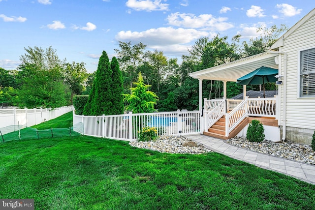 22 Tara Dr, Sewell, NJ 08080 - view of yard with a pool and view of wooded area