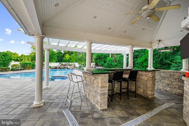 22 Tara Dr, Sewell, NJ 08080 - view of patio with a ceiling fan