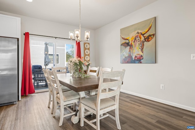 3028 Horizon Rd, Charlottesville, VA 22902 - dining room featuring wood finished floors and a chandelier