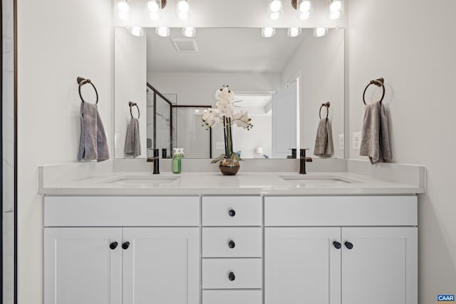 3028 Horizon Rd, Charlottesville, VA 22902 - bathroom with double vanity and a shower stall
