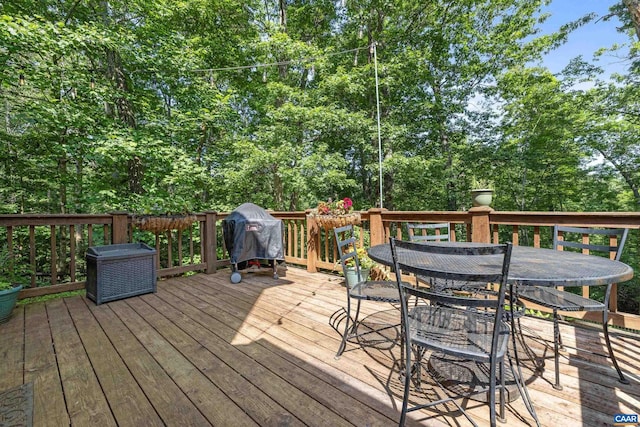 295 Homestead Ln, Charlottesville, VA 22902 - wooden terrace with area for grilling and outdoor dining space
