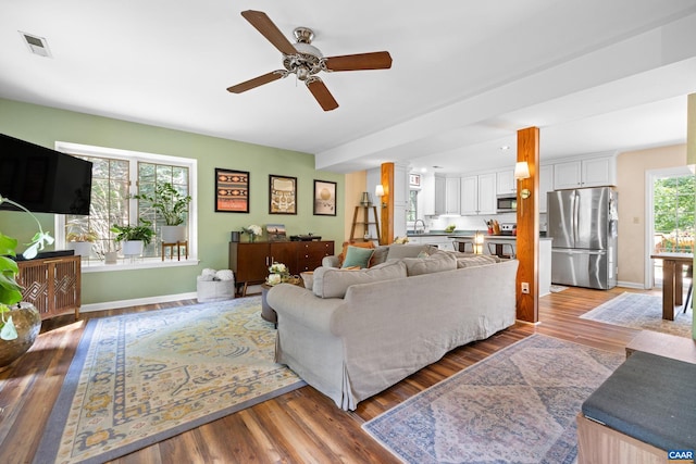 295 Homestead Ln, Charlottesville, VA 22902 - living area featuring light wood finished floors and a ceiling fan