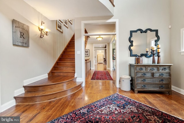 3054 Jordan Rd, Orefield, PA 18069 - foyer entrance featuring wood finished floors and stairs