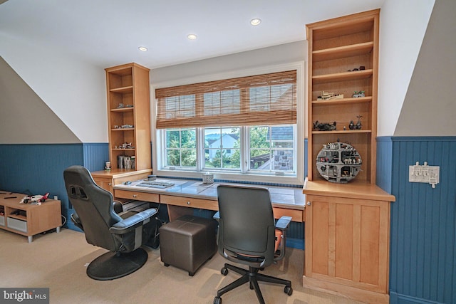 3054 Jordan Rd, Orefield, PA 18069 - carpeted office space with a wainscoted wall and recessed lighting