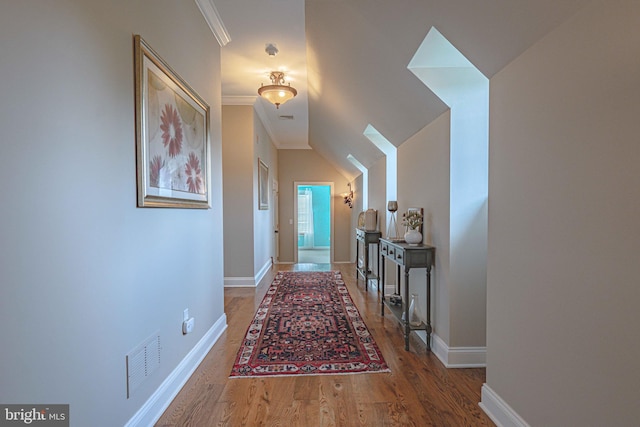 3054 Jordan Rd, Orefield, PA 18069 - hallway with crown molding and wood finished floors