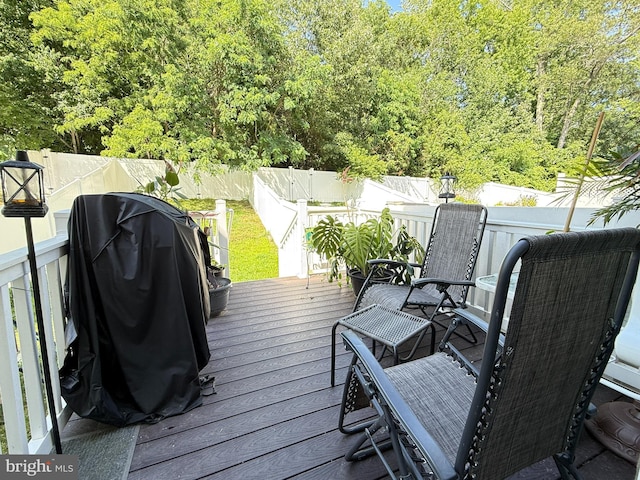 45657 Bethfield Way, California, MD 20619 - deck featuring a fenced backyard and grilling area