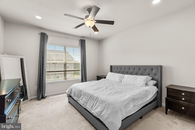 6203 Posey St, Frederick, MD 21703 - bedroom with light carpet, recessed lighting, and ceiling fan