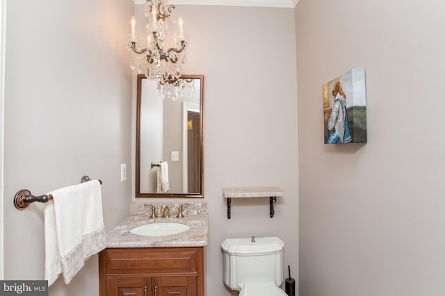 3879 Charter Club Dr, Doylestown, PA 18902 - half bath with a chandelier and vanity