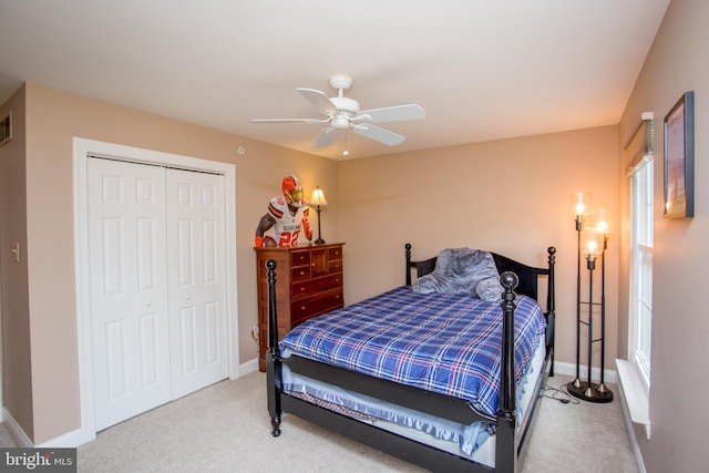 3879 Charter Club Dr, Doylestown, PA 18902 - carpeted bedroom featuring a closet and a ceiling fan