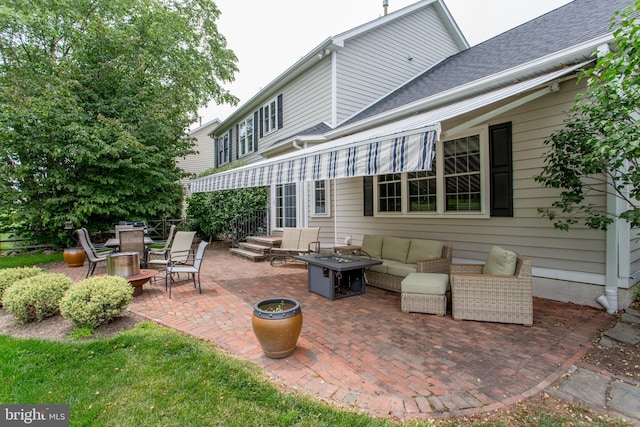 3879 Charter Club Dr, Doylestown, PA 18902 - view of patio featuring an outdoor living space with a fire pit