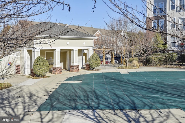 2911 Deer Hollow Way 421 & 422, Fairfax, VA 22031 - view of pool featuring a covered pool and covered porch
