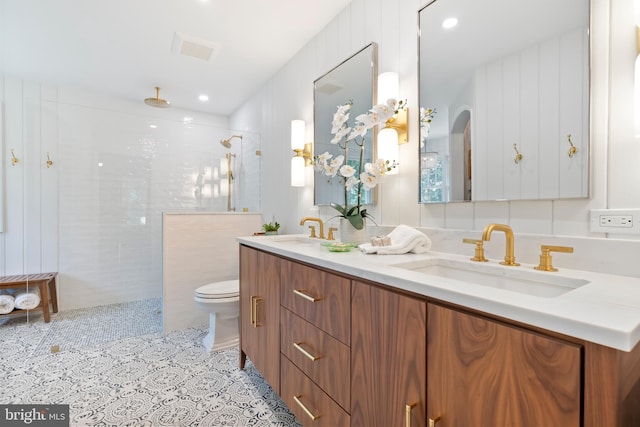 1600 Old Mill Bottom Run, Annapolis, MD 21409 - full bath featuring double vanity, a walk in shower, tile patterned flooring, and recessed lighting