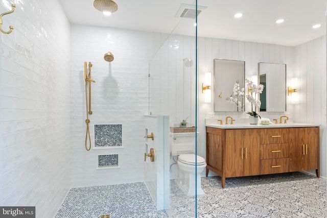 1600 Old Mill Bottom Run, Annapolis, MD 21409 - full bathroom featuring a walk in shower, double vanity, and recessed lighting