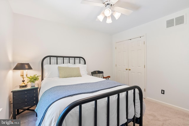 1600 Old Mill Bottom Run, Annapolis, MD 21409 - bedroom featuring carpet floors, a closet, and a ceiling fan
