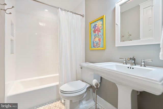 1600 Old Mill Bottom Run, Annapolis, MD 21409 - bathroom with shower / bath combo with shower curtain and tile patterned floors