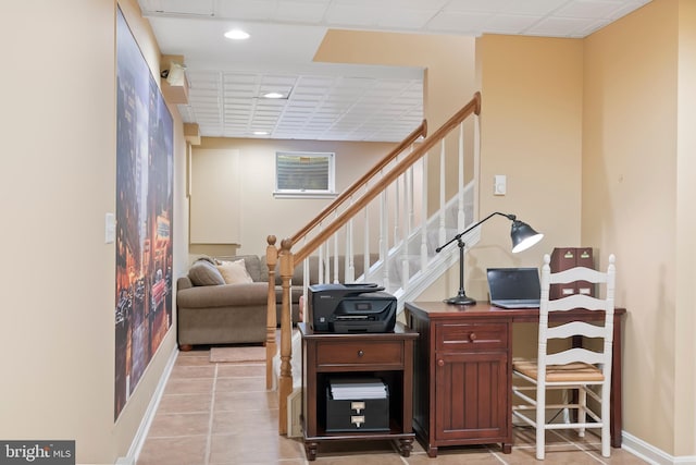 1600 Old Mill Bottom Run, Annapolis, MD 21409 - home office featuring recessed lighting and light tile patterned floors