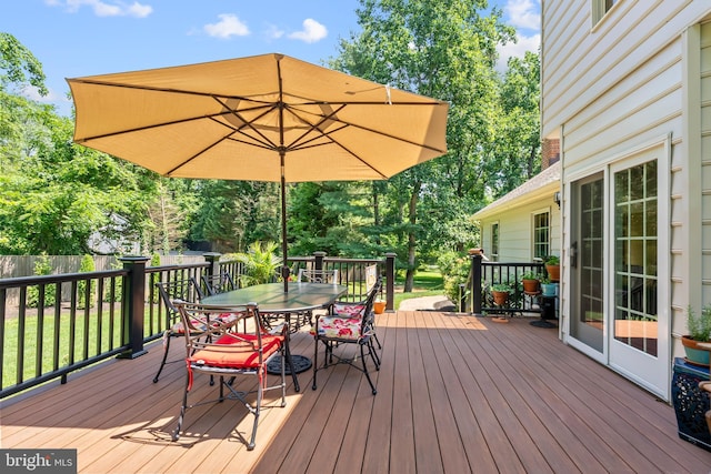 1600 Old Mill Bottom Run, Annapolis, MD 21409 - deck featuring outdoor dining space and view of scattered trees