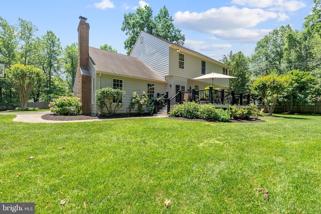 1600 Old Mill Bottom Run, Annapolis, MD 21409 - rear view of house with a wooden deck and a chimney
