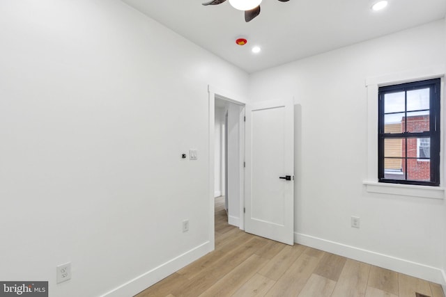 2012 S Mildred St, Philadelphia, PA 19148 - empty room with light wood-type flooring, a ceiling fan, and recessed lighting