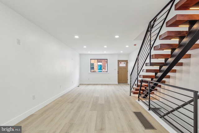 2012 S Mildred St, Philadelphia, PA 19148 - foyer featuring light wood-style floors, recessed lighting, and stairway