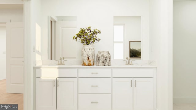 36 Aaron Truehart Way, Titusville, NJ 08560 - bathroom featuring double vanity and wood finished floors