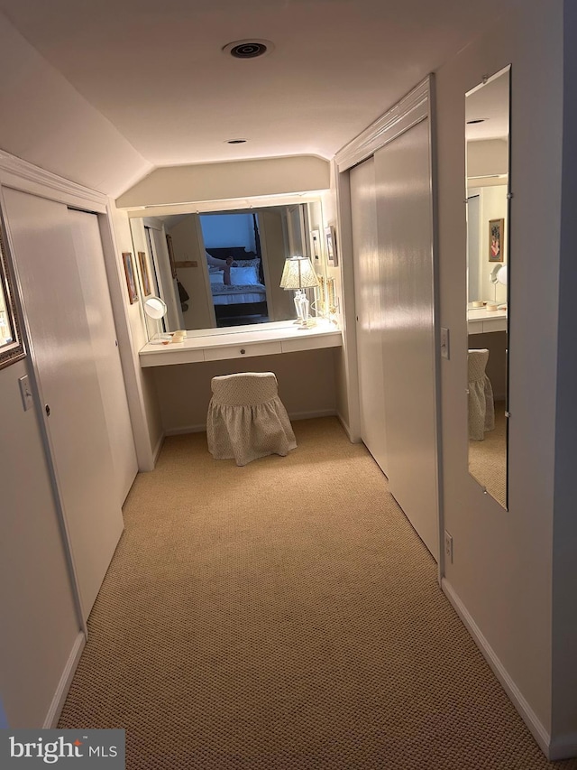223 Country Gate Rd, Wayne, PA 19087 - corridor featuring light colored carpet and vaulted ceiling