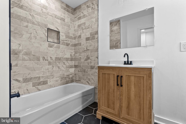 3216 N Randolph St, Philadelphia, PA 19140 - bathroom featuring tile patterned flooring, vanity, and shower / tub combination