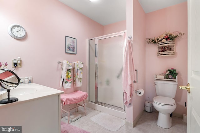 324 Winners Cir Unit 324, Red Lion, PA 17356 - bathroom featuring a shower stall, vanity, and tile patterned floors